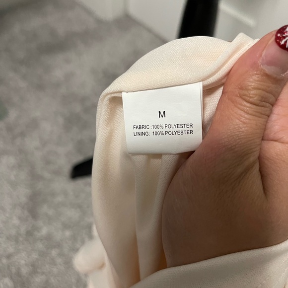 2𝒇𝒐𝒓$150 TFNC cream strapless chiffon long dress sizeM - Picture 3 of 5